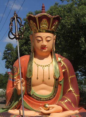 快速发货厂家直销树脂n地藏王菩萨2米4古彩地藏王佛像 九华山唐三