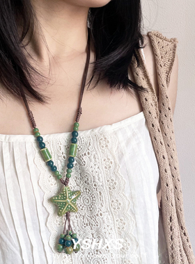 绿色星星串珠民族风项链