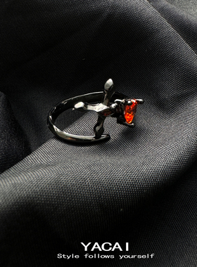 无性别暗黑个性食指环