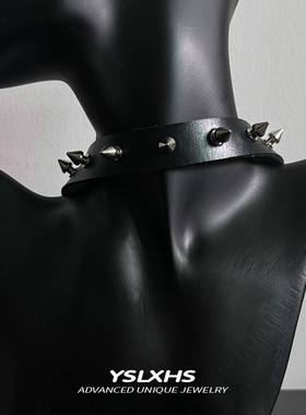 个性夸张暗黑百搭铆钉欧美锁骨链