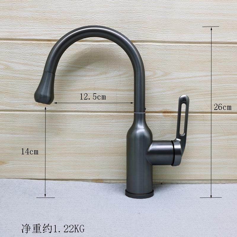 外贸不锈钢厨房水槽冷热水龙头枪灰色洗菜盆防溅水滚珠式旋转龙头,淘宝优惠券,粉丝福利购,淘宝优惠卷