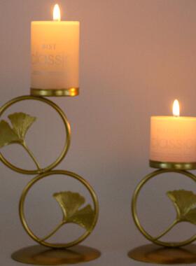 跨境商品创意北欧复古金色烛台装饰品摆件蜡烛器浪漫梦幻婚礼道具