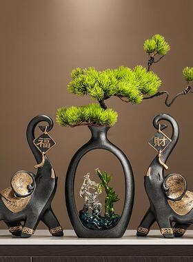 节节高升花瓶摆件新中式客厅玄关酒柜电视柜装饰品摆设博古架高档