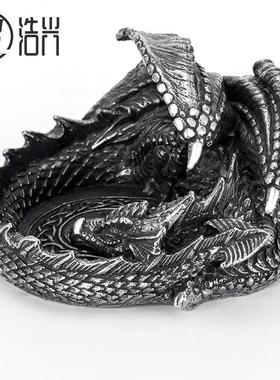 厂家直销欧美不锈钢饰品塔格奥龙形复古龙烟灰缸摆设礼品