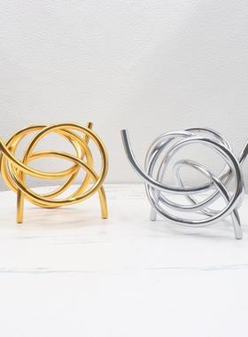样板房客厅桌面装饰创意摆件工艺品现代简约金属创意几何家居展