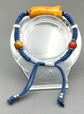 原创驼骨手编手绳女款轻奢文玩手链藏式风格保真骆驼趾骨温润如玉