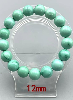 天然菱镁矿绿松石手串单圈素圈老型珠算盘珠直切菜籽黄简约男女款