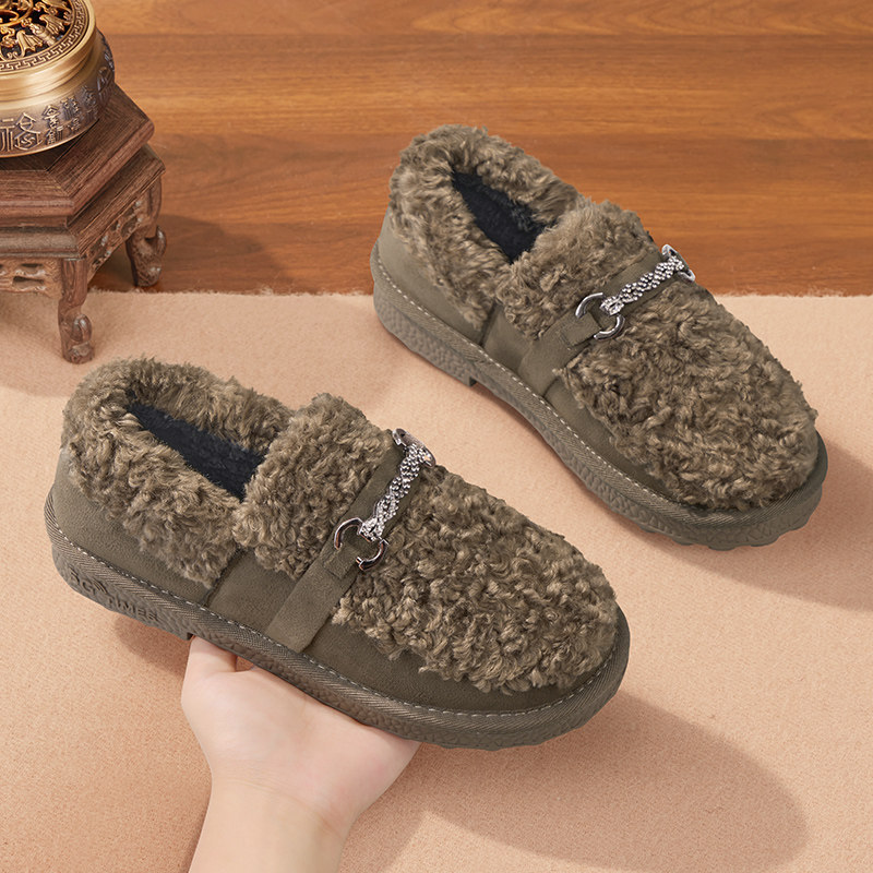 棉鞋女冬加绒保暖2025新款软底豆豆鞋一脚蹬老北京布鞋外穿毛毛鞋,淘宝优惠券,粉丝福利购,淘宝优惠卷