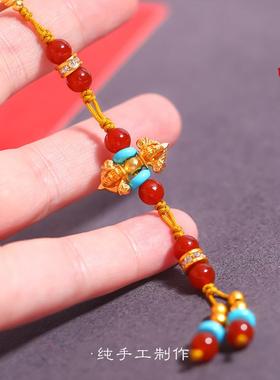 金店同款强保色越南沙金108颗多圈佛珠长项链降魔杵女设计款国风