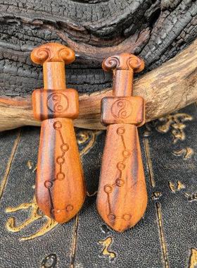 道家用品龙虎山发货雷击桃木七星剑木雕挂件男女款吊坠随身饰品