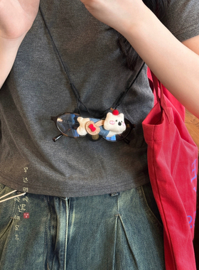 ins风眼镜夹项链百搭毛衣链秋冬