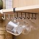 Kitchen hook rack card clip cabinet hanging type markless nail-free iron art wardrobe storage rack partition finishing rack
