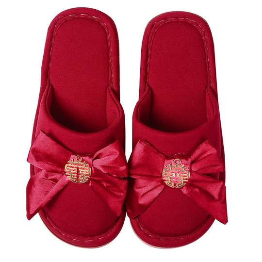 Wedding slippers, festive red for a newlywed couple, wedding supplies, wedding preparation supplies, dowry items for women