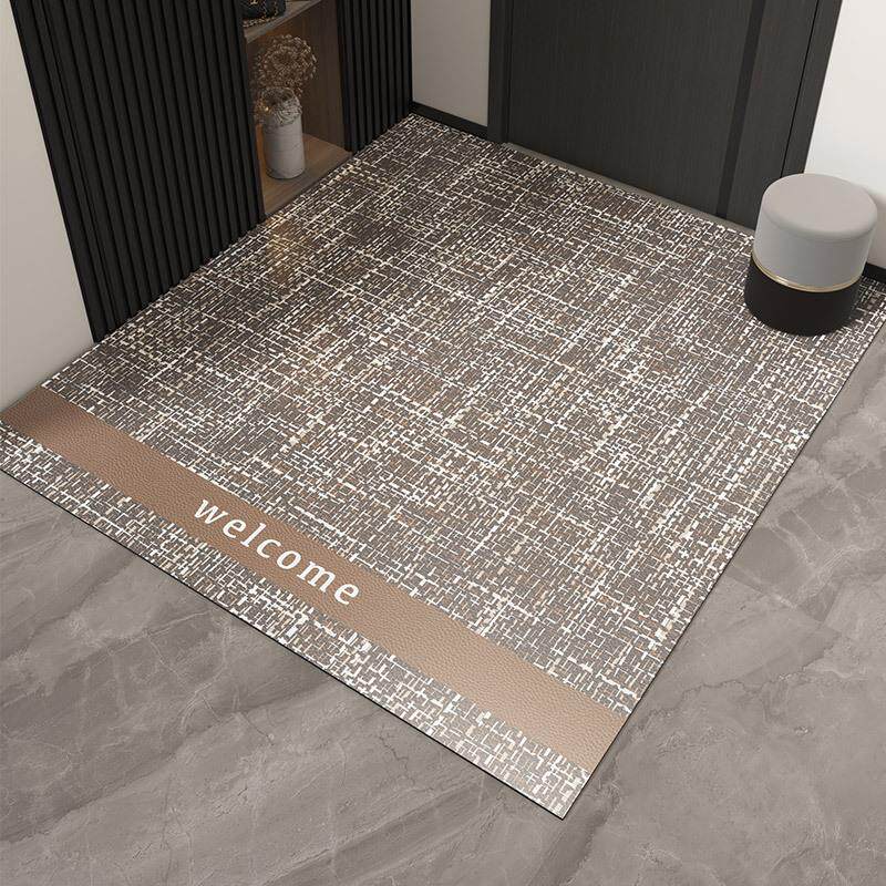 ZQ modern entrance door floor mat entrance door leather foot mat pvc wipeable and washable home entrance carpet can be cut