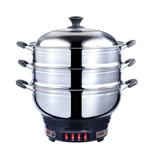 电热锅多功能家用炒菜电炒锅一体插电大容量不锈钢电锅蒸煮炖火锅 - 图2