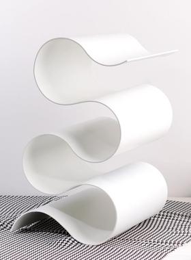 创意抽象S形红酒架金属摆件黑色北欧ins清新家居装饰摆件酒架摆件