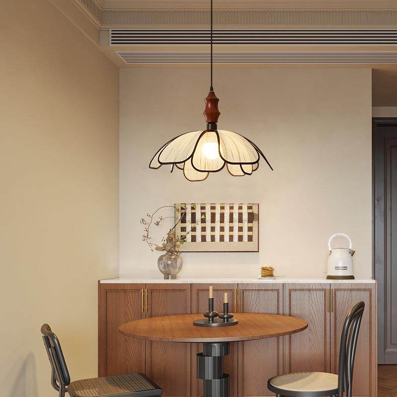 法式中古风花瓣吊灯餐厅灯奶油风高级艺术感侘寂风民宿饭厅吧台灯,淘宝优惠券,粉丝福利购,淘宝优惠卷