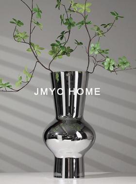 简约轻奢样板房玻璃插干花瓶摆件客厅茶几餐厅吧台桌面花器装饰品