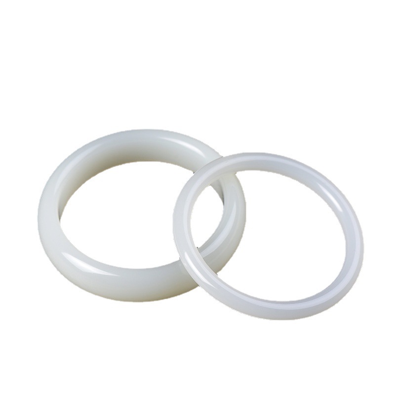 日本品质新款和田玉羊脂玉级白玉复古圆条手镯少女细条镯子女生民 - 图3