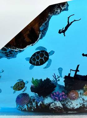 水母灯潜水员和海龟树脂灯给他的独特礼物周年纪念礼物海洋天堂灯