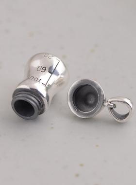 网红- S925银复古时尚嘎乌盒吊饰 泰银奶瓶设计饰品挂件吊坠