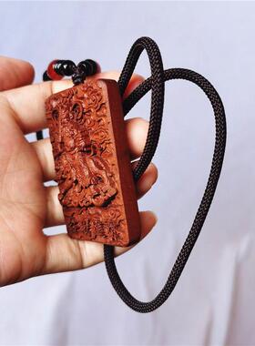 道用品 雷击枣木牌武财神赵公明吊牌 吊坠 枣木浮雕牌赵元帅牌