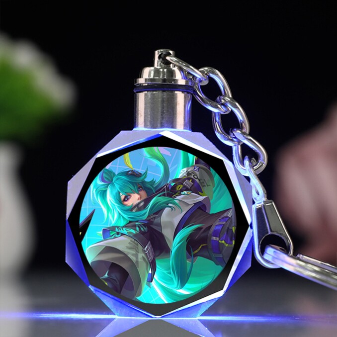 王者荣耀水晶王者荣耀水晶钥匙扣发光书包挂件车钥匙扣挂饰定制生日礼物送闺蜜