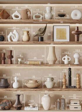 瓷侘寂风复古陶家花瓶创侘寂风大意高小众摆档饰客厅酒柜居中古装