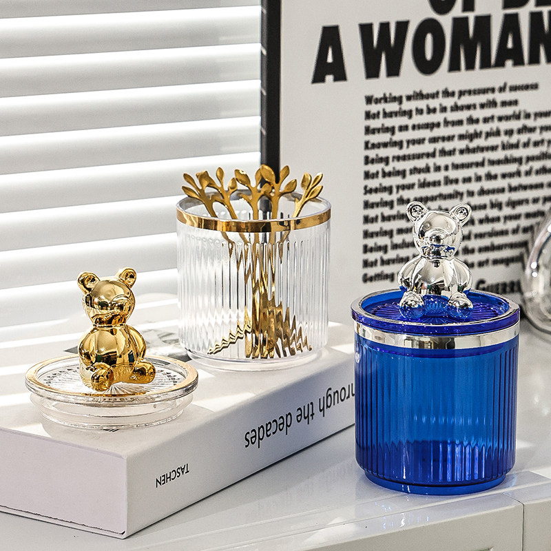 克莱因蓝桌e面收纳桶筒杂物化妆刷发圈首饰小零食叉子收纳盒罐摆,淘宝优惠券,粉丝福利购,淘宝优惠卷