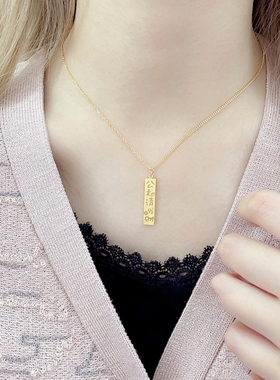 18K金公主请发财碎冰冰项链纯银