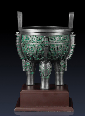 仿古纯铜b入己鼎摆件青铜鼎办公室装饰品铜鼎工艺品铜制鼎客厅饰