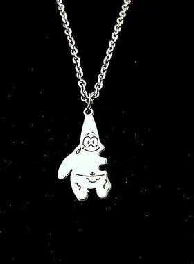 海绵宝宝派大星情侣个性项链一对男女不掉色网红嘻哈ins卡通可爱