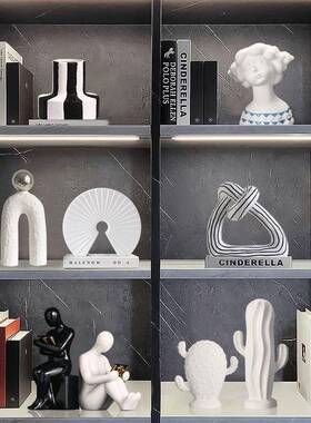 级感现代简约公室摆客件意式极简厅高酒柜办ERF样板间轻奢高档软