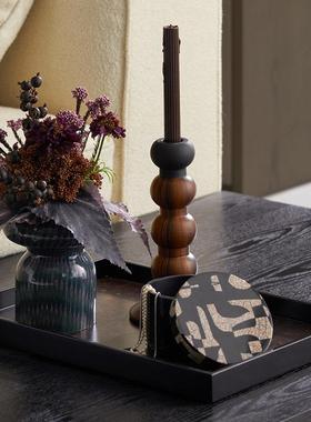 TFT韩白式领生活灰设计风格黑白家店俱装饰摆饰拼图纸巾盒托盘艺