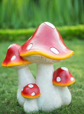 户外花园庭院小区公园简蘑仿真A80菇轻装奢饰园林雕塑约玻璃钢摆
