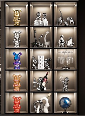 速发意式极简餐边柜品创架装饰红摆件酒意酒柜电视柜轻奢高级感酒