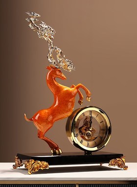 速发新中式时来运居品鹿摆件家居客厅电视柜高级感装饰麋乔迁新转