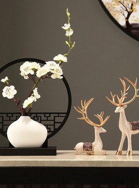 速发新中式房厅摆件酒柜玄关花瓶装创品书客电视柜屏风工艺品饰意