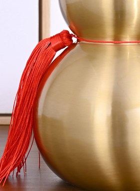 速发财挂葫芦摆件手把绳铜件黄铜开口空心招纯镇宅客厅卧室家居工
