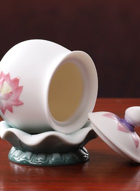 速发德佛净瓷化前供水杯圣水杯陶水杯道家仙家佛具用品贡水杯