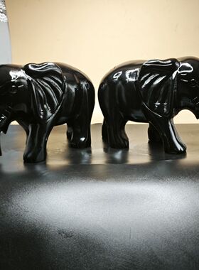 黑曜石大象玉石镇宅风水