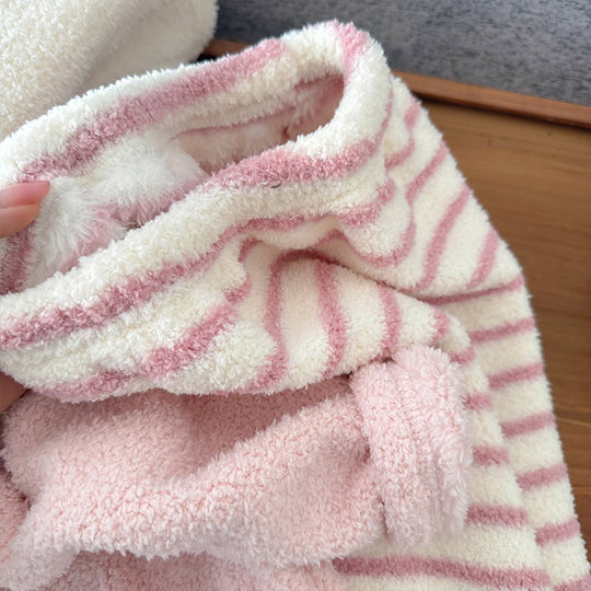 甜甜圈-虹虹Tia -儿童冬季半边绒家居服套装A类睡衣TZ25873