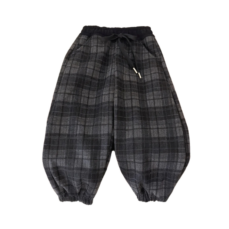 【潘星星专属】【顾奈】儿童格子撞色加绒休闲裤保暖卫裤KZ25632,淘宝优惠券,粉丝福利购,淘宝优惠卷