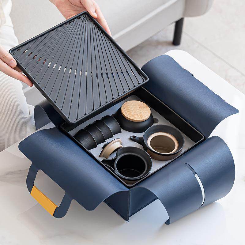 旅行户外露营功夫茶具套装陶瓷茶杯茶盘便携企业商务活动伴手礼品,淘宝优惠券,粉丝福利购,淘宝优惠卷