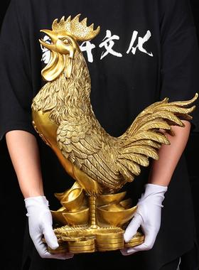 大公鸡摆件铜公鸡金鸡铜鸡的摆件黄铜金钱鸡家居饰品中式生肖摆件