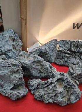 仿真石头悬浮泡沫石室内楼梯下景观软装造景玻璃钢雕塑假山摆件