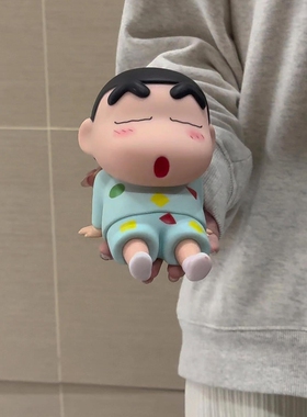 蜡笔小新手机支架桌面多功能装饰摆件手办卧室玄关家居办公桌饰品