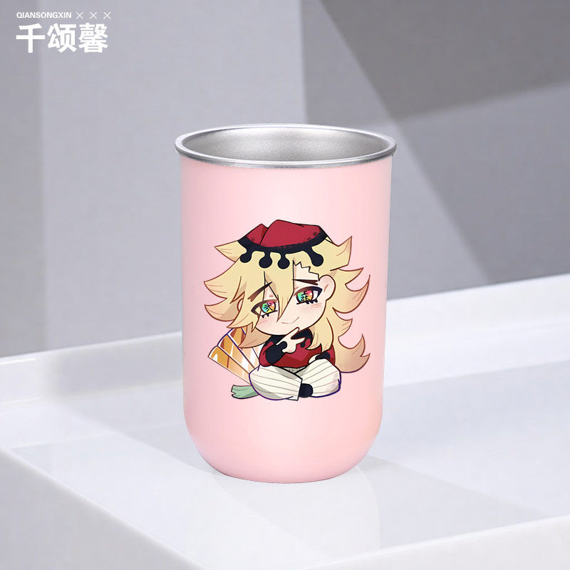 鬼灭之刃猗窝座黑死牟动漫可爱卡通不锈钢漱口杯刷牙杯流行水杯ww,淘宝优惠券,粉丝福利购,淘宝优惠卷