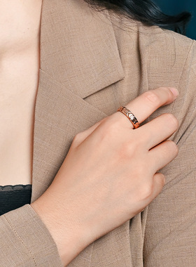 风郁金香花朵钛钢戒指环女士时尚