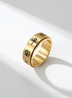 亚马逊安卡十字架之不锈钢戒指